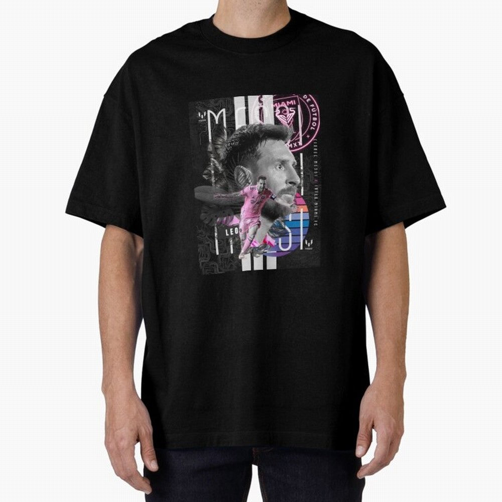 Inter Miami FC Messi Oversized T-Shirt Step into FIFA World Cup 2026 Built around Neymar, Argentina and Brazil Energy, Championship Spirit, Famous Goals, Roaring Crowds and International Football Unity; Great for Watch Parties, Sports Bars, Family