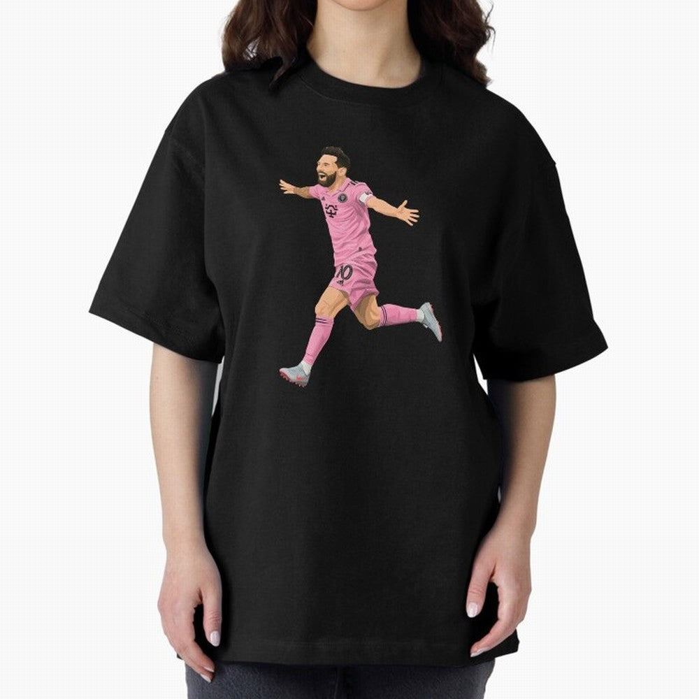 Lionel Messi celebration Oversized T-Shirt Relive FIFA World Cup 2026 Group Stage Spirit, Inspired by England and Germany, Mbappe, Stadium Chants, National Pride, Trophy Dreams and Unforgettable Football Memories; Created for Match Day Parties,