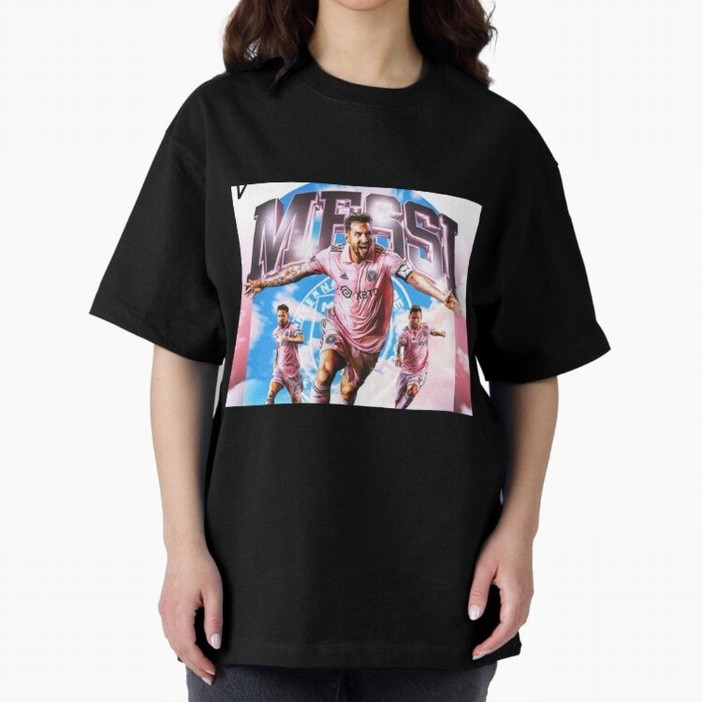 Inter Miami Messi Oversized T-Shirt Represent Football Lovers during FIFA World Cup 2026 USA Canada Mexico Spirit, Celebrating Portugal, Spain and Germany, Mbappe, Vintage Soccer Flavor, Modern Football Stars, National Flags and Final Night