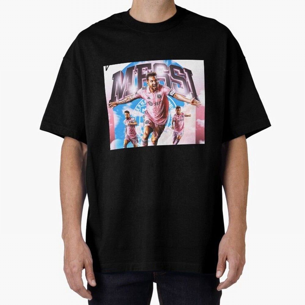 Inter Miami Messi Oversized T-Shirt Represent Football Lovers during FIFA World Cup 2026 USA Canada Mexico Spirit, Celebrating Portugal, Spain and Germany, Mbappe, Vintage Soccer Flavor, Modern Football Stars, National Flags and Final Night