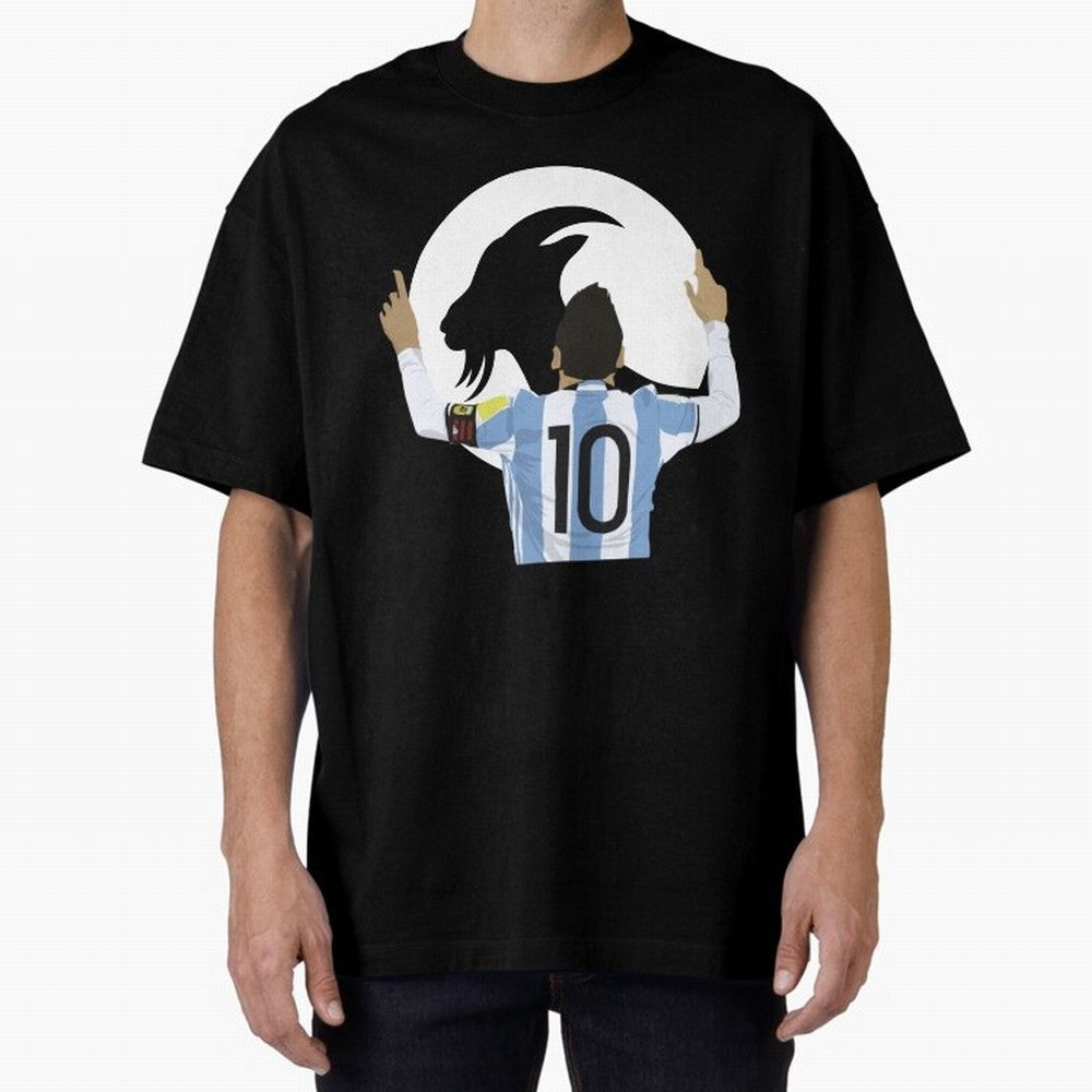 Lionel Messi Goat Oversized T-Shirt Keep the Match Day Mood of Match Day Hype around FIFA World Cup 2026 Group Stage, Haaland, Portugal, Spain and Germany, Fan Favorite Moments, National Team Passion, Big Match Drama and Soccer History; Created for