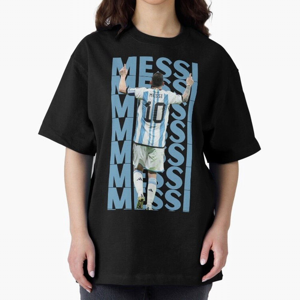 Lionel Messi | 10 | Argentina | Barcelona | Goat Oversized T-Shirt Celebrate the Biggest Stage of FIFA World Cup 2026 for Fans of Cristiano Ronaldo and Germany, Bringing Vintage Soccer Flavor, Modern Football Stars, National Flags and Final Night