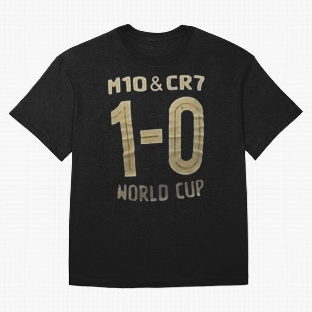 M10 And Cr7 1-0 World Cup Football Classic T-Shirt Celebrate Every Goal in the FIFA World Cup 2026 Journey through Haaland Highlights, England and Germany Pride, Sports Nostalgia, International Competition, Famous Players and Unforgettable