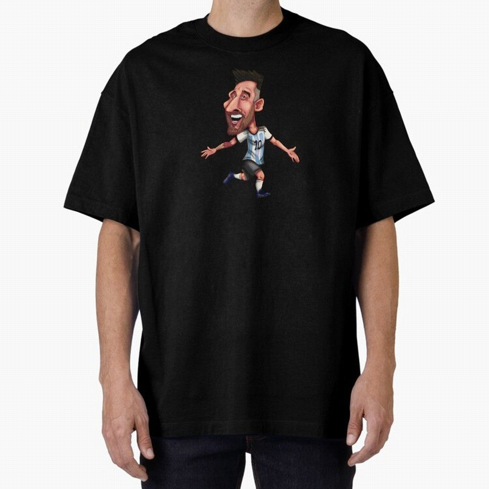 Lionel Messi Sticker Oversized T-Shirt Join Supporters Worldwide for Global Football Passion for FIFA World Cup 2026, Inspired by Messi, Neymar and Mbappe, England, Football Passion, Legendary Performances, Festival Vibes and Supporter Community;