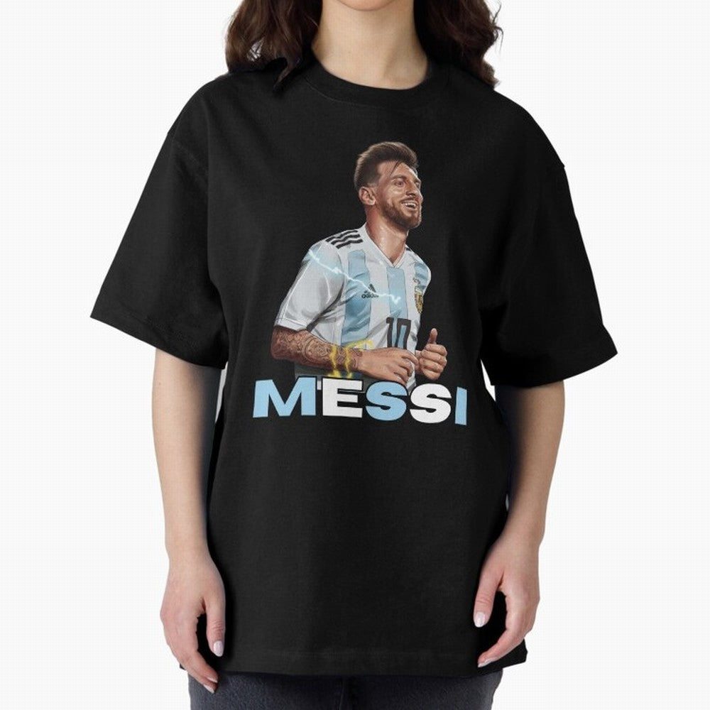 Lionel Messi Oversized T-Shirt Celebrate Every Goal in FIFA World Cup 2026 USA Canada Mexico Spirit, Inspired by Argentina and Brazil, Mbappe, Football History, Final Match Energy, Crowd Noise and Once in a Lifetime Moments; Great for Watch