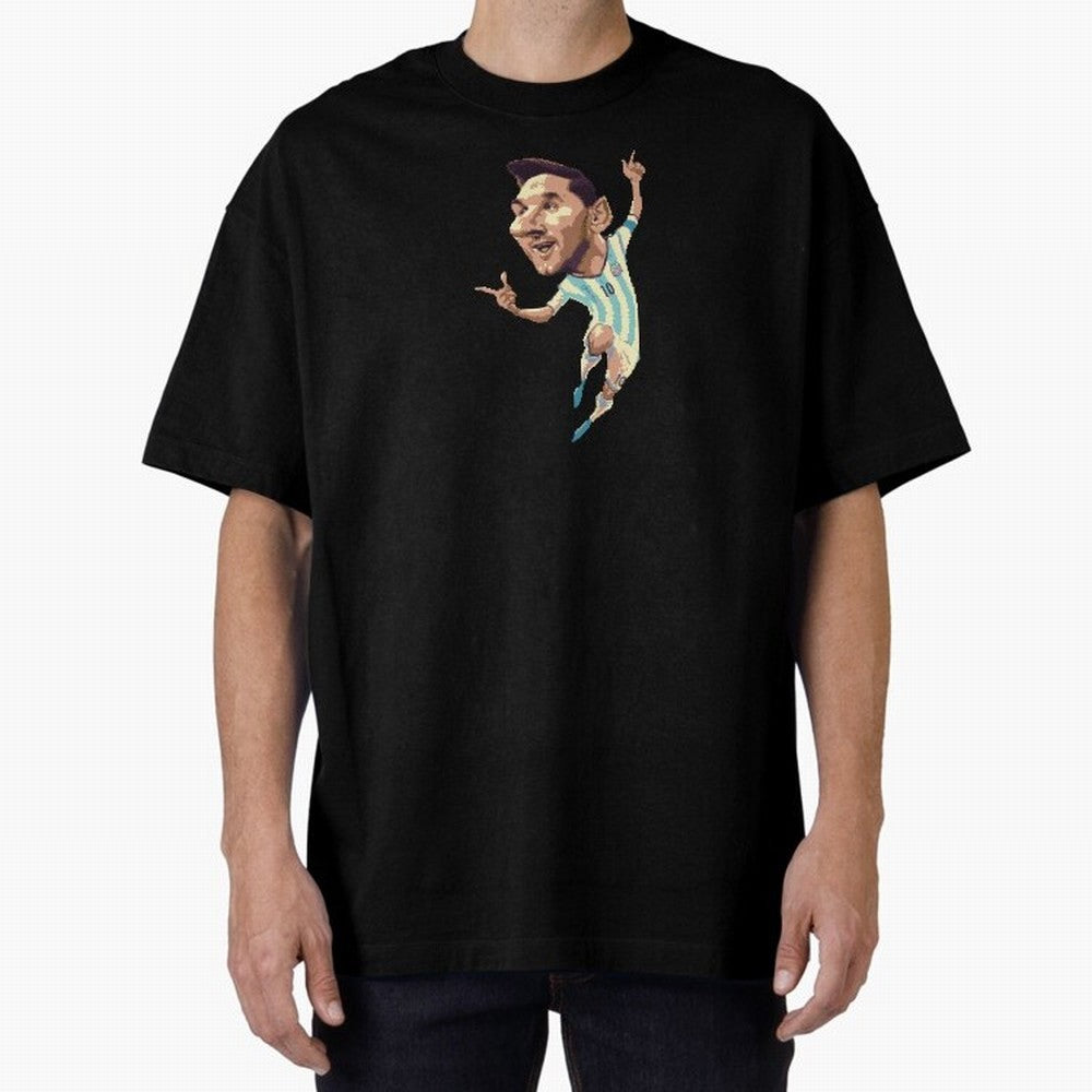 Lionel Messi Oversized T-Shirt Stand Out with Spirit from Match Day Hype around FIFA World Cup 2026, Messi and Cristiano Ronaldo, France and Portugal, Global Supporter Spirit, Legendary Goals, National Colors and Tournament Celebration; Ideal for