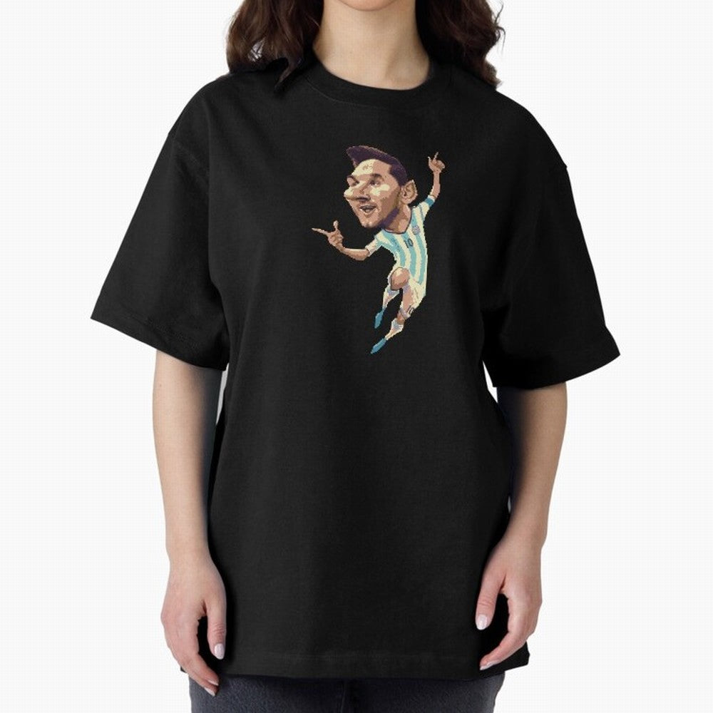 Lionel Messi Oversized T-Shirt Stand Out with Spirit from Match Day Hype around FIFA World Cup 2026, Messi and Cristiano Ronaldo, France and Portugal, Global Supporter Spirit, Legendary Goals, National Colors and Tournament Celebration; Ideal for