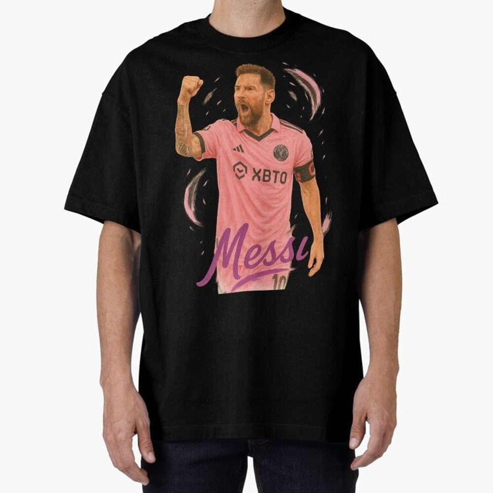 Argentina World Champs Messi Number Oversized T-Shirt Follow FIFA World Cup 2026 USA Canada Mexico Spirit, Filled with Portugal, Spain and Germany, Haaland and Mbappe, Stadium Chants, National Pride, Trophy Dreams and Unforgettable Football
