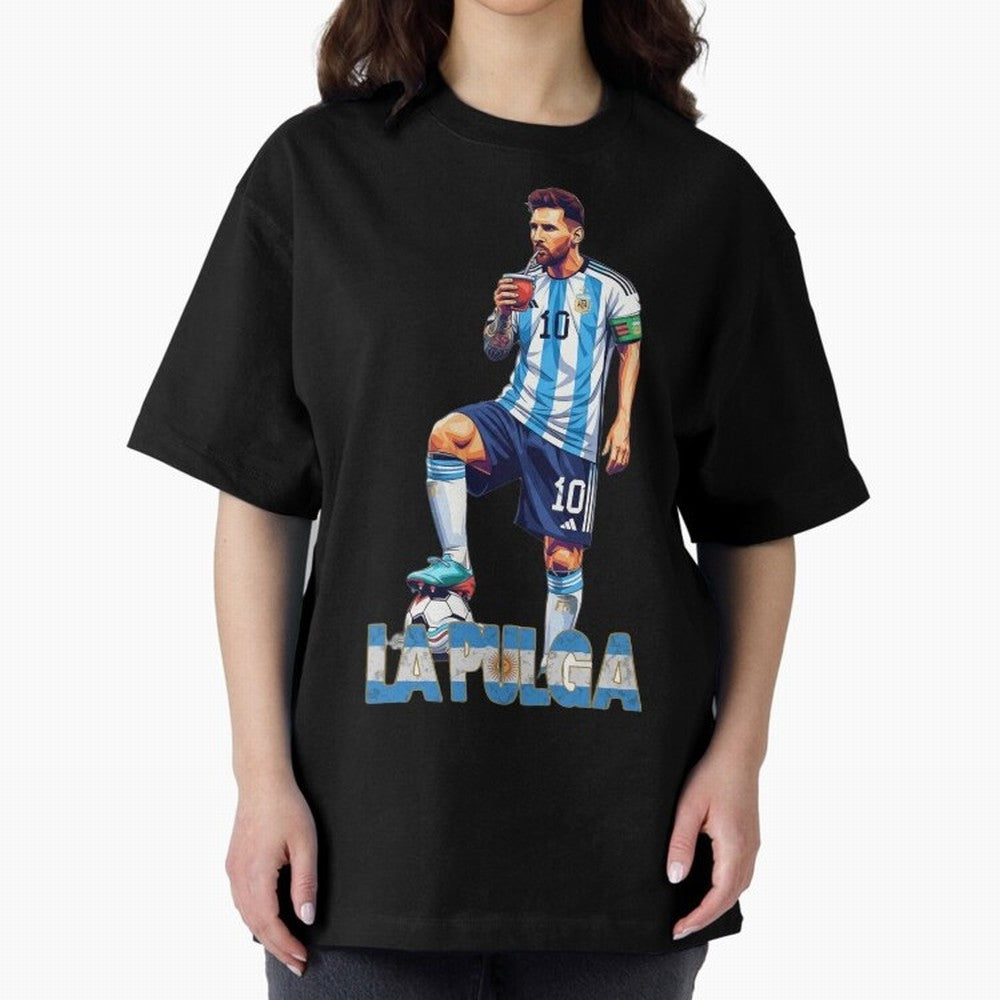 Argentina World Champs Messi Number Oversized T-Shirt Stand Out with Spirit from Match Day Hype around FIFA World Cup 2026, Messi and Cristiano Ronaldo, France and Portugal, Global Supporter Spirit, Legendary Goals, National Colors and Tournament