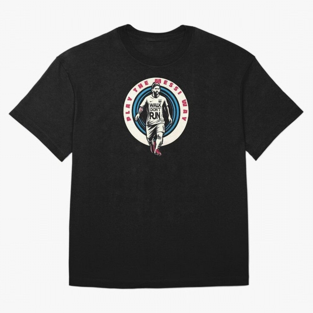 Play the Messi Way Classic T-Shirt Bring Trophy Dreams to FIFA World Cup 2026 Group Stage Spirit, Centered on Brazil, Portugal and Argentina, Haaland, Vintage Soccer Flavor, Modern Football Stars, National Flags and Final Night Emotion; Created for