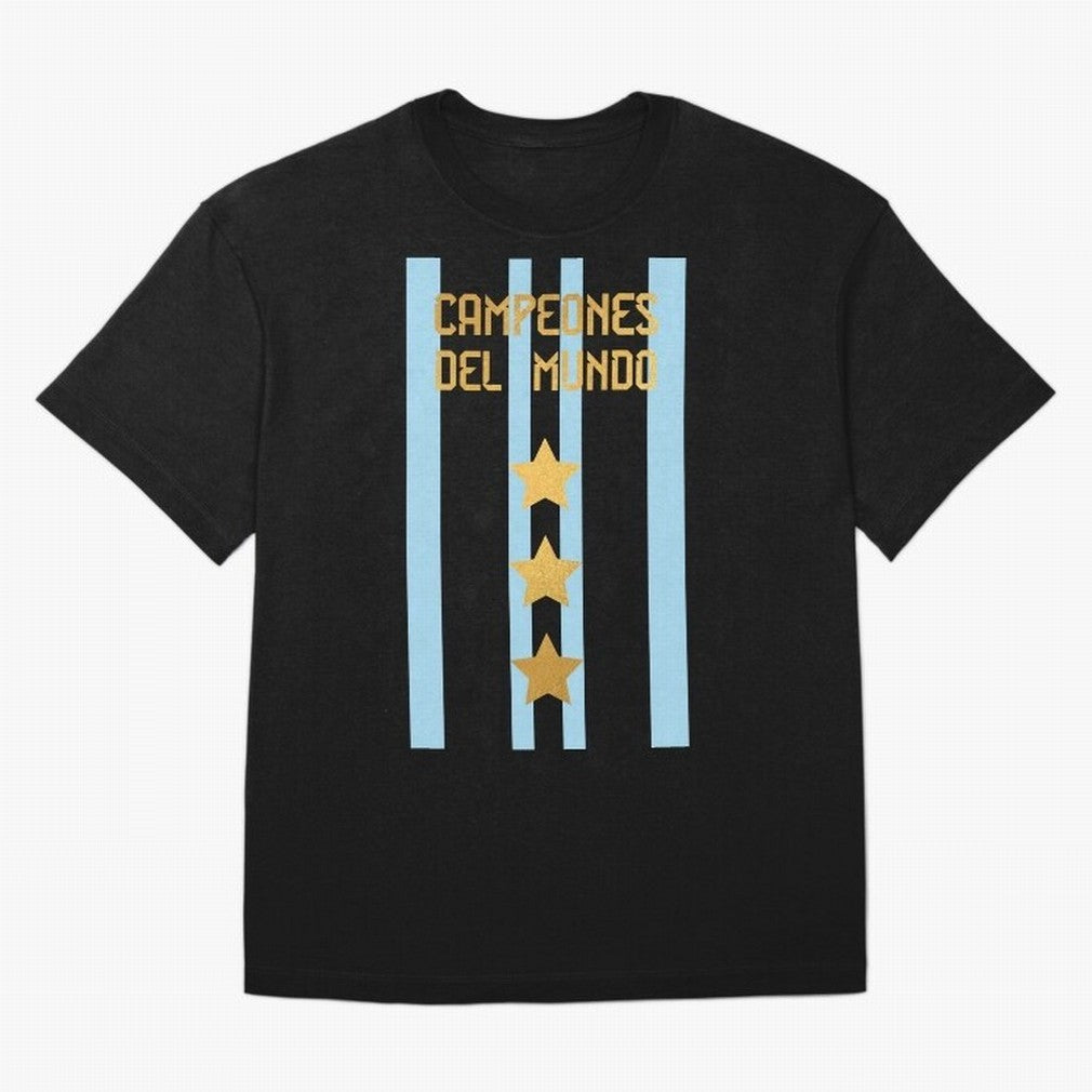 Argentina Jersey 3 Stars World Champions Classic T-Shirt Feel the Trophy Chase of FIFA World Cup 2026 USA Canada Mexico Spirit, Centered on England, France and Netherlands, Cristiano Ronaldo, Worldwide Fan Energy, Dramatic Goals, Stadium Lights and