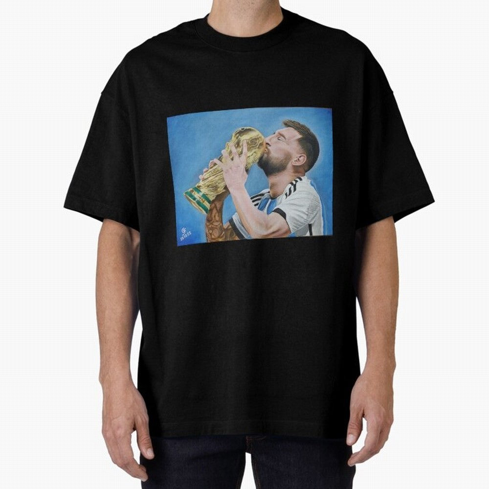 Lionel Messi Oversized T-Shirt Bring Retro Soccer Energy to Global Football Passion for FIFA World Cup 2026 Group Stage, Driven by Messi and Cristiano Ronaldo, Argentina, France and Brazil, Goal Celebration Energy, Supporter Heritage, Football