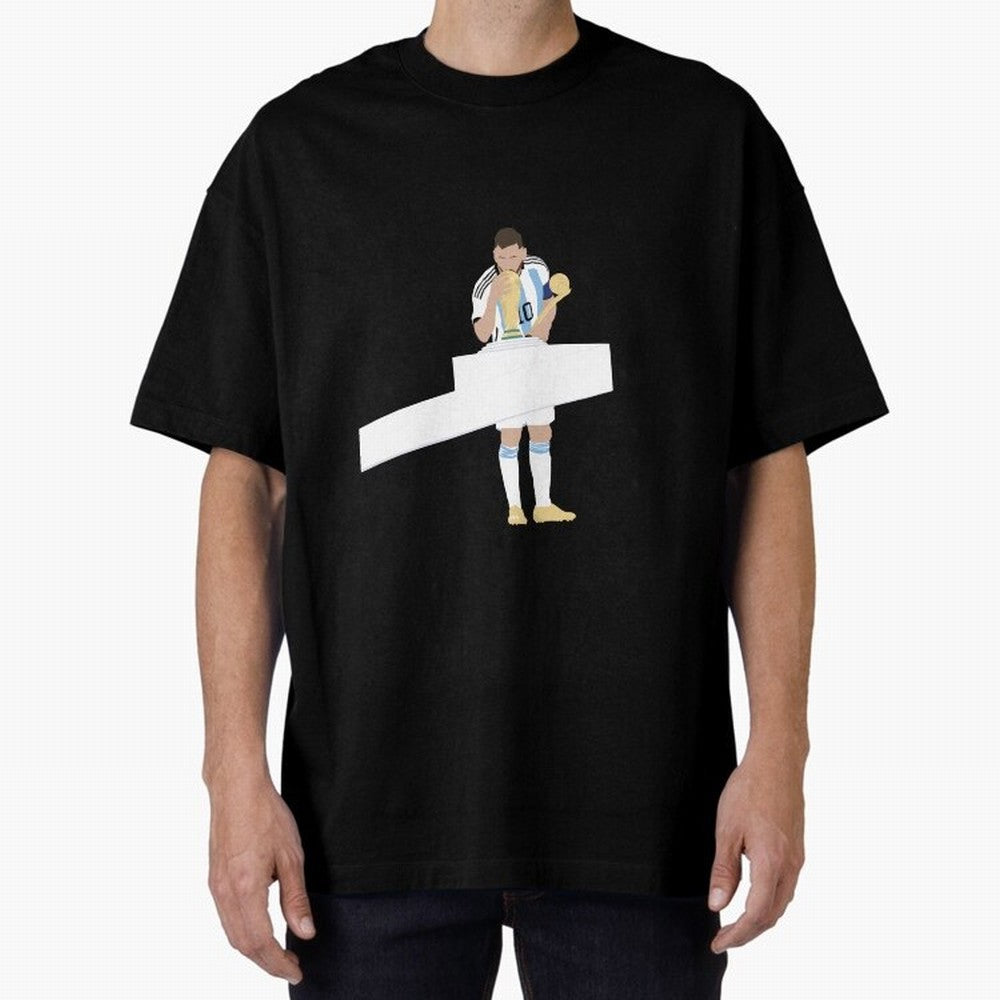 Messi minimalist design Oversized T-Shirt Make Memories around FIFA World Cup 2026 USA Canada Mexico Spirit, Filled with France, Mbappe and Neymar, Football Festival Excitement, Trophy Ambitions, Country Rivalries and Star Player Buzz; Created for
