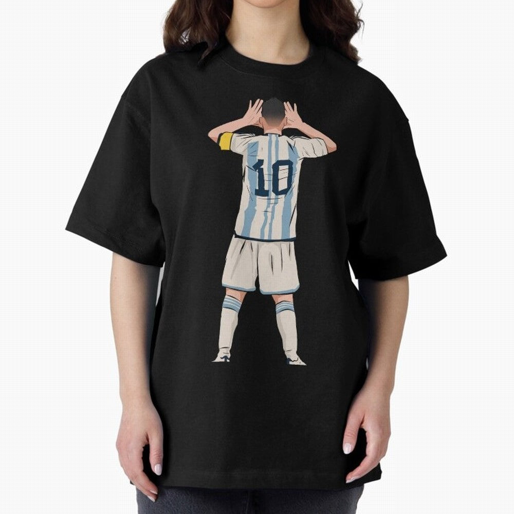 Lionel Messi Oversized T-Shirt Stand with FIFA World Cup 2026 Group Stage Made for CR7, Brazil, Portugal and Argentina Energy, Football Passion, Legendary Performances, Festival Vibes and Supporter Community; Great for Supporters Who Love Legendary