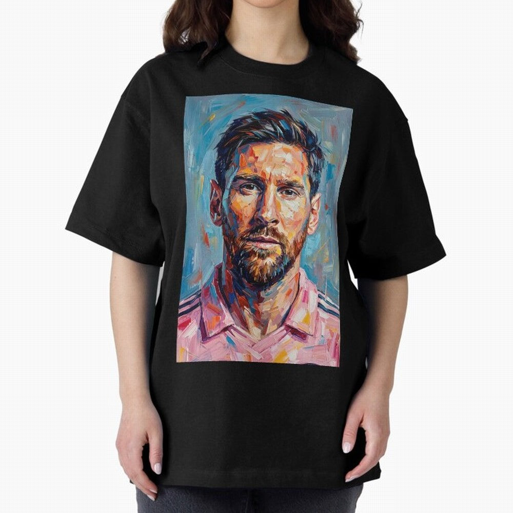 Portrait Painting of Lionel Messi Classic T-Shirt Carry the Colors and Pride of FIFA World Cup 2026 Filled with Messi, Neymar and Mbappe, Portugal, Spain and Germany Energy, Championship Spirit, Famous Goals, Roaring Crowds and International