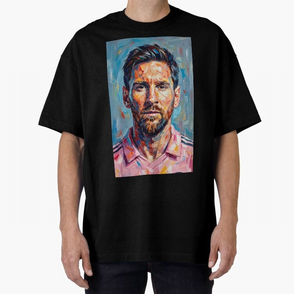 Portrait Painting of Lionel Messi Classic T-Shirt Carry the Colors and Pride of FIFA World Cup 2026 Filled with Messi, Neymar and Mbappe, Portugal, Spain and Germany Energy, Championship Spirit, Famous Goals, Roaring Crowds and International