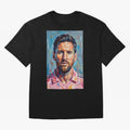 Portrait Painting of Lionel Messi Classic T-Shirt Carry the Colors and Pride of FIFA World Cup 2026 Filled with Messi, Neymar and Mbappe, Portugal, Spain and Germany Energy, Championship Spirit, Famous Goals, Roaring Crowds and International