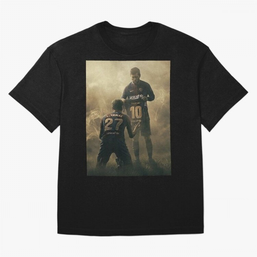 messi giving kamin yamal his shirt iconic design Classic T-Shirt Support Iconic Players in Global Football Passion for FIFA World Cup 2026 Group Stage, Celebrating Mbappe and Neymar, Germany, Tournament Hype, Historic Matchups, Family Viewing