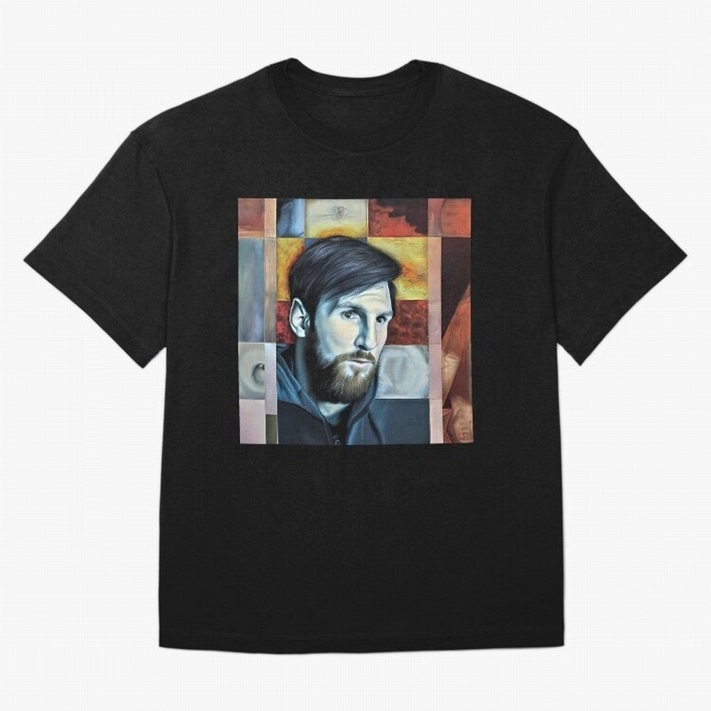 Messi on digital board Oversized T-Shirt Support Your Favorite Stars during the FIFA World Cup 2026 Group Stage Journey through CR7 Highlights, France and Portugal Pride, Championship Spirit, Famous Goals, Roaring Crowds and International Football