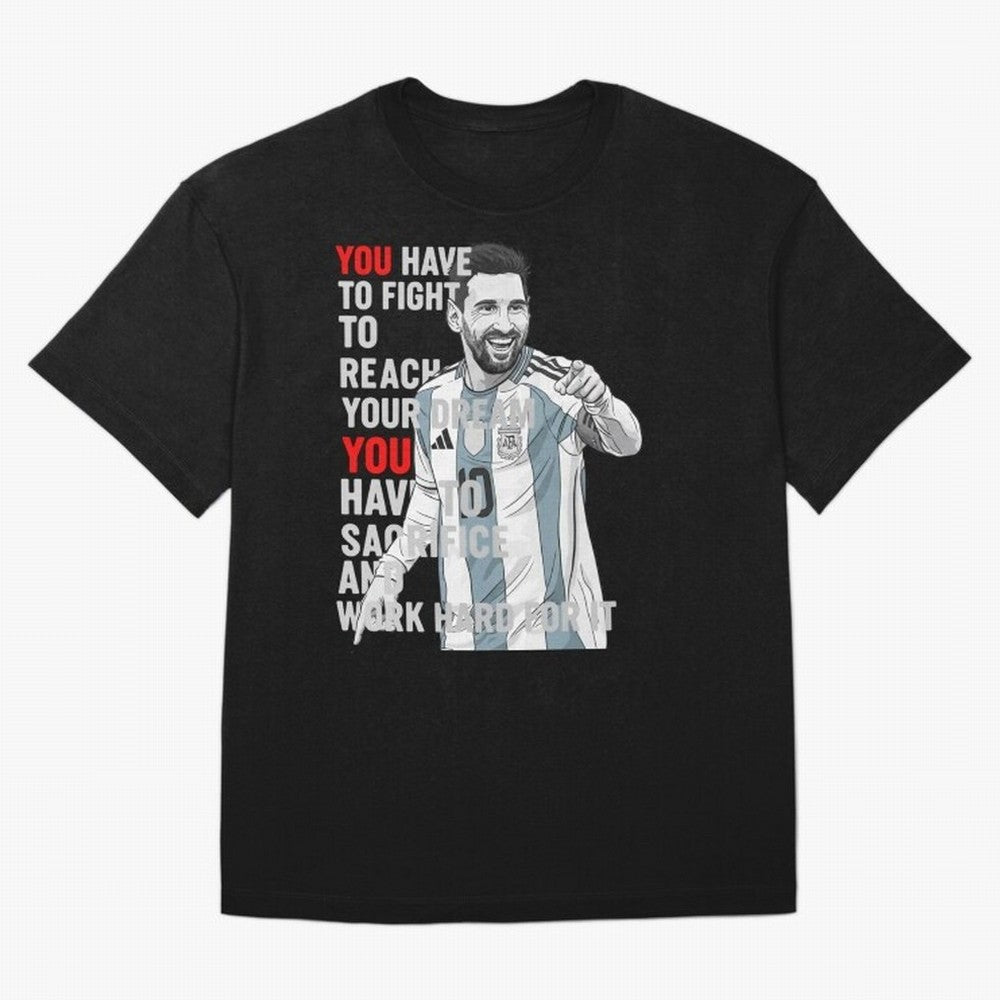 Lionel Messi Dream & Sacrifice Oversized T-Shirt Show Fan Pride Across FIFA World Cup 2026 USA Canada Mexico Built around Messi, Neymar and Mbappe, Portugal Energy, Classic Soccer Heritage, Championship Pressure, Fan Loyalty and International