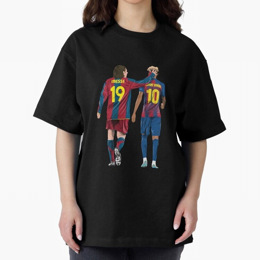 Lionel Messi and Friend Oversized T-Shirt Remember Iconic Moments from Match Day Hype around FIFA World Cup 2026 Group Stage, Haaland and Mbappe, England, Supporter Pride, Iconic Celebrations, Legendary Names and Global Match Day Energy; Great for