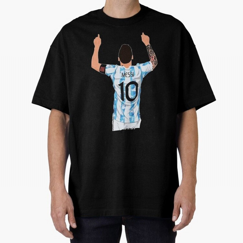 Lionel Messi Oversized T-Shirt Celebrate Global Football Passion for FIFA World Cup 2026, Connected to Messi, CR7 and Mbappe, England, Vintage Soccer Flavor, Modern Football Stars, National Flags and Final Night Emotion; Ideal for Football Dads,
