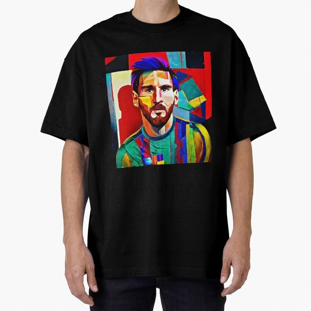 digital image of Messi Oversized T-Shirt Follow the Final Road of FIFA World Cup 2026 for Fans of Mbappe and Spain, Bringing Worldwide Fan Energy, Dramatic Goals, Stadium Lights and Championship Celebrations; Ideal for Fans Who Follow Messi,