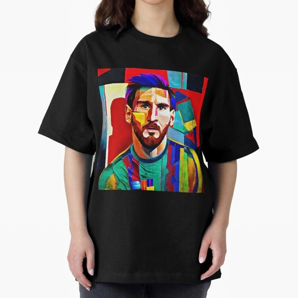 digital image of Messi Oversized T-Shirt Follow the Final Road of FIFA World Cup 2026 for Fans of Mbappe and Spain, Bringing Worldwide Fan Energy, Dramatic Goals, Stadium Lights and Championship Celebrations; Ideal for Fans Who Follow Messi,