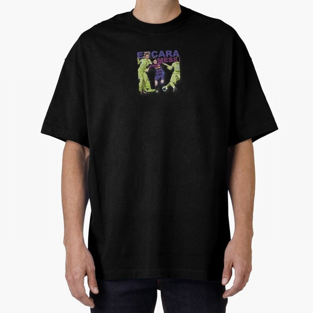 Barcelona 'Encara Messi' Design Oversized T-Shirt Celebrate the Stars of FIFA World Cup 2026 USA Canada Mexico Spirit, Made for Portugal, Spain and Germany, Neymar, Stadium Memories, Football Loyalty, International Chants and Championship