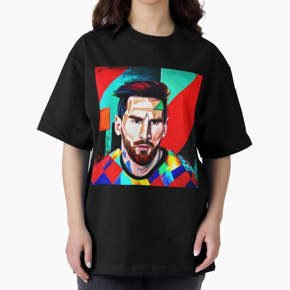 colorful Messi Oversized T-Shirt Remember Iconic Moments from Match Day Hype around FIFA World Cup 2026, Cristiano Ronaldo, Brazil, Soccer Culture, Superstar Moments, National Team Dreams and Competitive Fire; Ideal for Passionate Fans Who Love