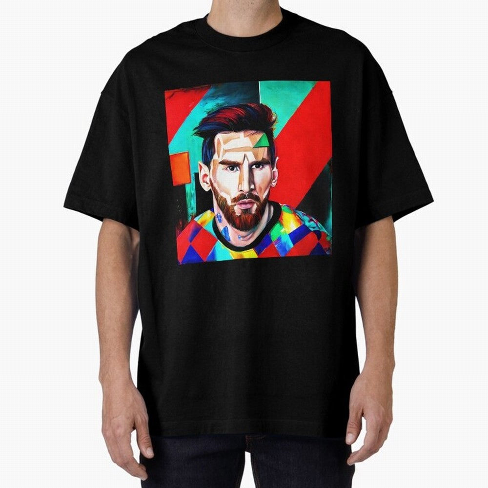 colorful Messi Oversized T-Shirt Remember Iconic Moments from Match Day Hype around FIFA World Cup 2026, Cristiano Ronaldo, Brazil, Soccer Culture, Superstar Moments, National Team Dreams and Competitive Fire; Ideal for Passionate Fans Who Love