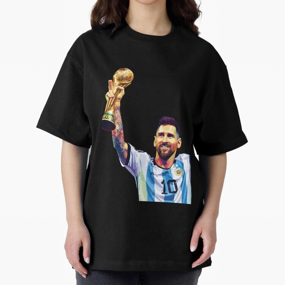 Messi wpap pop art Oversized T-Shirt Join FIFA World Cup 2026 Group Stage for Fans of Messi and Cristiano Ronaldo and Argentina, Bringing Classic Soccer Heritage, Championship Pressure, Fan Loyalty and International Pride; Perfect for Supporters