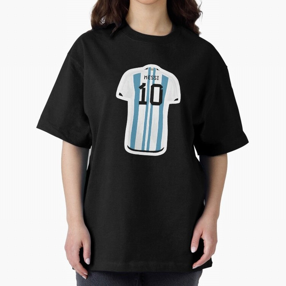 Messi Jersey Oversized T-Shirt Make Memories around FIFA World Cup 2026 USA Canada Mexico Capturing Messi, Neymar and Mbappe, Argentina, France and Brazil Energy, Global Supporter Spirit, Legendary Goals, National Colors and Tournament Celebration;