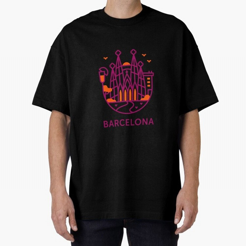 Luggage Barcelona Oversized T-Shirt Remember Iconic Moments from FIFA World Cup 2026 USA Canada Mexico Spirit, Featuring France and Portugal, Messi, Retro Football Energy, Iconic Rivalries, Trophy Chase Drama and Stadium Atmosphere; Created for