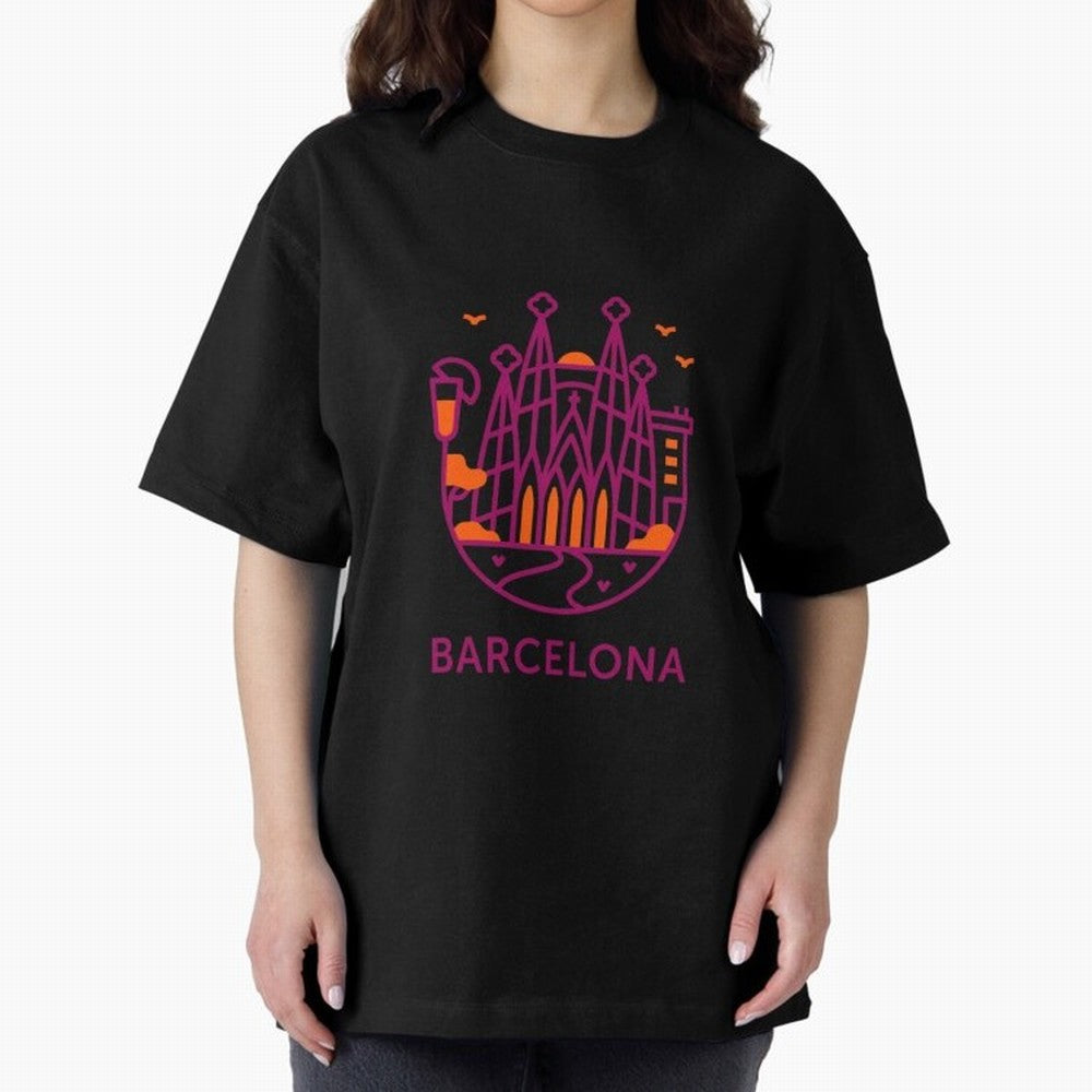 Luggage Barcelona Oversized T-Shirt Remember Iconic Moments from FIFA World Cup 2026 USA Canada Mexico Spirit, Featuring France and Portugal, Messi, Retro Football Energy, Iconic Rivalries, Trophy Chase Drama and Stadium Atmosphere; Created for