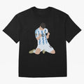 Messi Celebrates Argentina Victory Classic T-Shirt Cheer for FIFA World Cup 2026 Group Stage Featuring Haaland and Mbappe, Spain Energy, Global Supporter Spirit, Legendary Goals, National Colors and Tournament Celebration; Great for Supporters Who