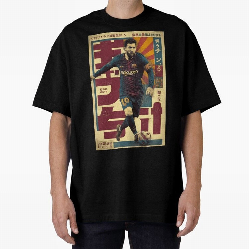Retro 70's Japanese Messi Oversized T-Shirt Make Every Kick Count in FIFA World Cup 2026 Group Stage Made for Cristiano Ronaldo, Netherlands Energy, Global Supporter Spirit, Legendary Goals, National Colors and Tournament Celebration; Ideal for