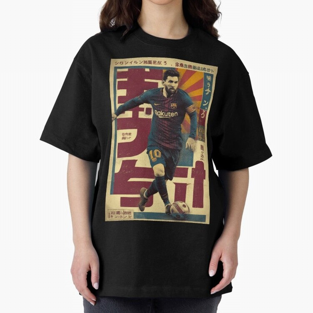 Retro 70's Japanese Messi Oversized T-Shirt Make Every Kick Count in FIFA World Cup 2026 Group Stage Made for Cristiano Ronaldo, Netherlands Energy, Global Supporter Spirit, Legendary Goals, National Colors and Tournament Celebration; Ideal for