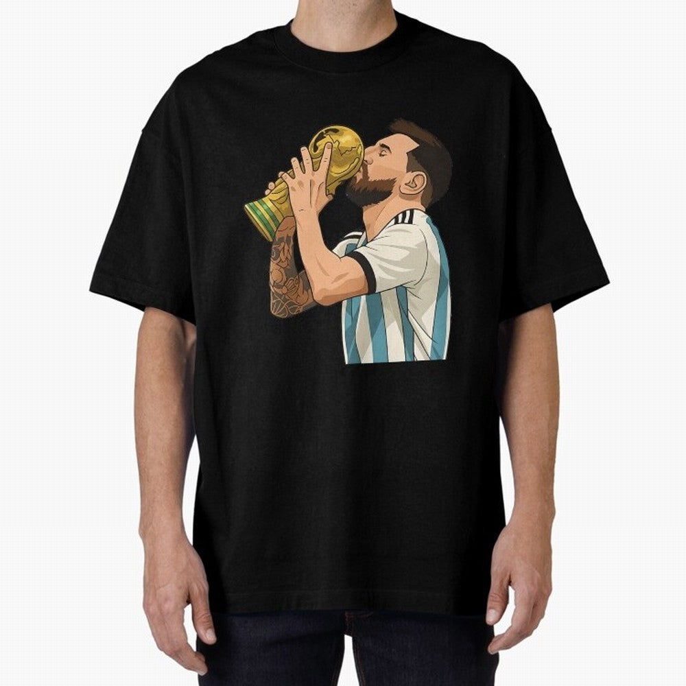 Messi Cup Oversized T-Shirt Support Your Favorite Stars during FIFA World Cup 2026 USA Canada Mexico Spirit, Capturing England and Germany, Cristiano Ronaldo, Fan Favorite Moments, National Team Passion, Big Match Drama and Soccer History; Perfect