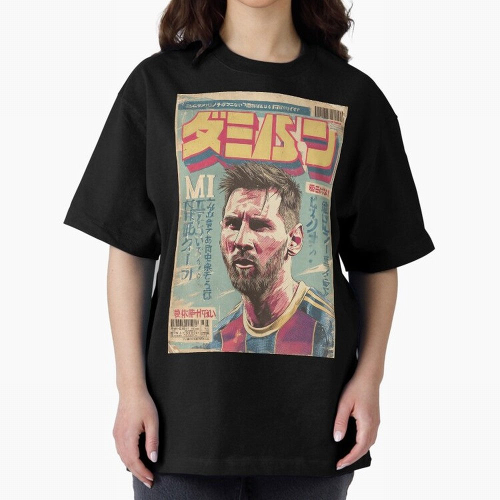 Messi the Goat Japanese Vintage Poster Classic T-Shirt Bring Global Tournament Vibes to FIFA World Cup 2026 USA Canada Mexico Connected to Cristiano Ronaldo, Haaland and CR7, France and Portugal Energy, Vintage Soccer Flavor, Modern Football Stars,