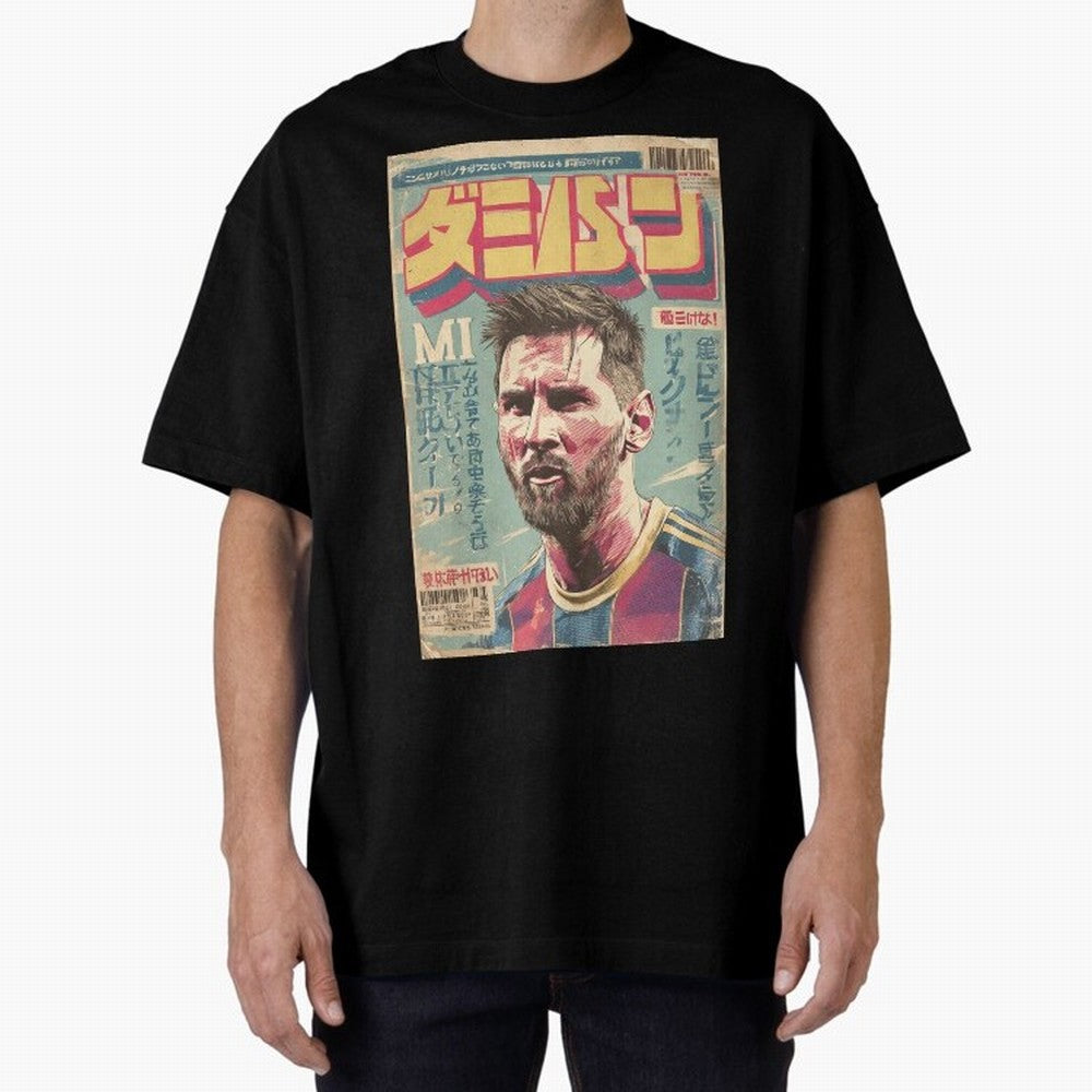 Messi the Goat Japanese Vintage Poster Classic T-Shirt Bring Global Tournament Vibes to FIFA World Cup 2026 USA Canada Mexico Connected to Cristiano Ronaldo, Haaland and CR7, France and Portugal Energy, Vintage Soccer Flavor, Modern Football Stars,