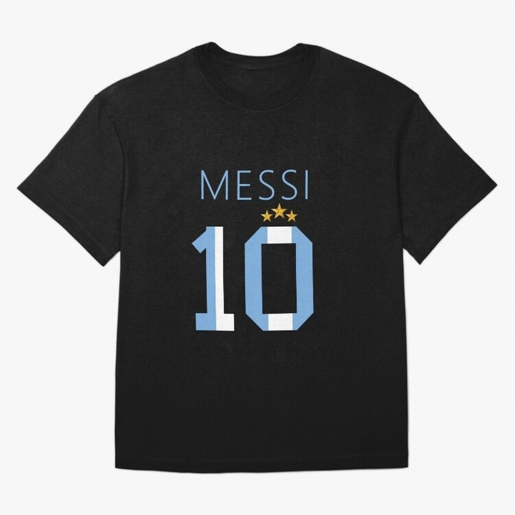 Messi argentina number 10 with 3 stars ver 1 Classic T-Shirt Celebrate Soccer Greatness during Match Day Hype around FIFA World Cup 2026, CR7 and Messi, Portugal, Spain and Germany, Vintage Soccer Flavor, Modern Football Stars, National Flags and