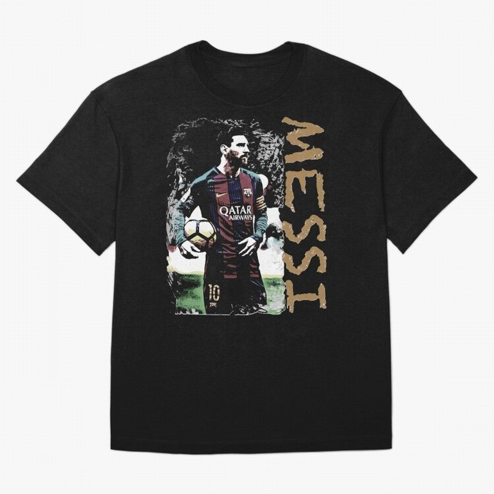 Messi Pop Art Portrait Oversized T-Shirt Remember Iconic Moments from FIFA World Cup 2026 Connected to Messi, Neymar and Mbappe, Brazil Energy, Global Supporter Spirit, Legendary Goals, National Colors and Tournament Celebration; Great for Watch
