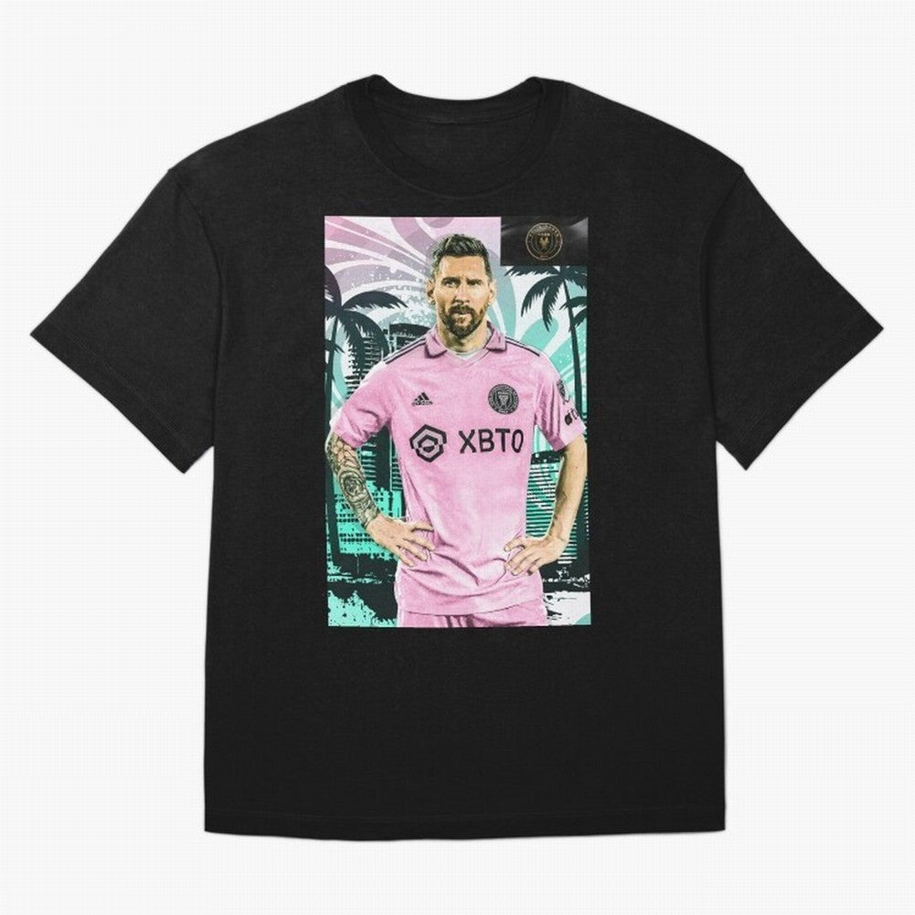Messi Pop Art Portrait Oversized T-Shirt Capture FIFA World Cup 2026 Group Stage for Fans of CR7 and Messi and Portugal, Bringing Game Day Rituals, Football Legends, Country Pride and the Road to the Final; Made for Collectors Who Enjoy Iconic