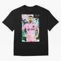 Messi Pop Art Portrait Oversized T-Shirt Capture FIFA World Cup 2026 Group Stage for Fans of CR7 and Messi and Portugal, Bringing Game Day Rituals, Football Legends, Country Pride and the Road to the Final; Made for Collectors Who Enjoy Iconic