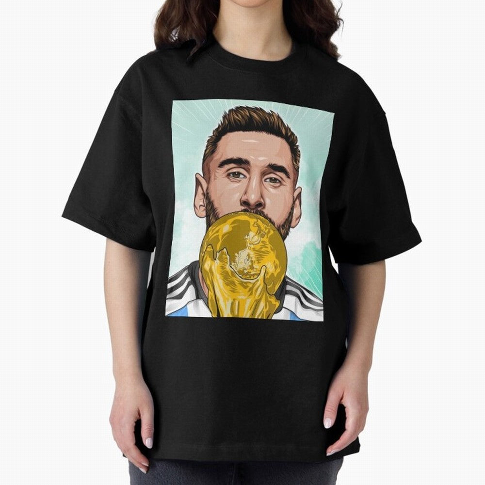 Messi goat Oversized T-Shirt Feel the Roar of Match Day Hype around FIFA World Cup 2026, Messi, Neymar and Mbappe, England, France and Netherlands, Fan Favorite Moments, National Team Passion, Big Match Drama and Soccer History; Great for Watch