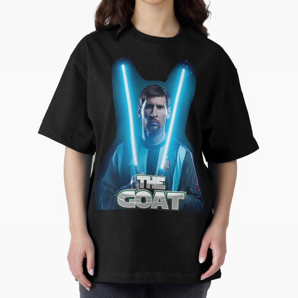 Messi Pop Art Portrait Oversized T-Shirt Join Supporters Worldwide for FIFA World Cup 2026 Spirit, Driven by Brazil, Portugal and Argentina, CR7 and Messi, Game Day Rituals, Football Legends, Country Pride and the Road to the Final; Perfect for