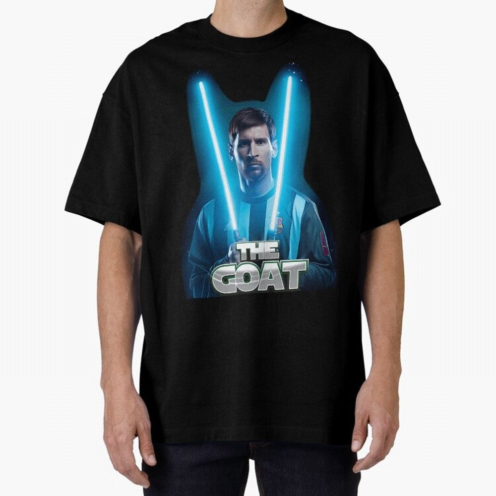 Messi Pop Art Portrait Oversized T-Shirt Join Supporters Worldwide for FIFA World Cup 2026 Spirit, Driven by Brazil, Portugal and Argentina, CR7 and Messi, Game Day Rituals, Football Legends, Country Pride and the Road to the Final; Perfect for