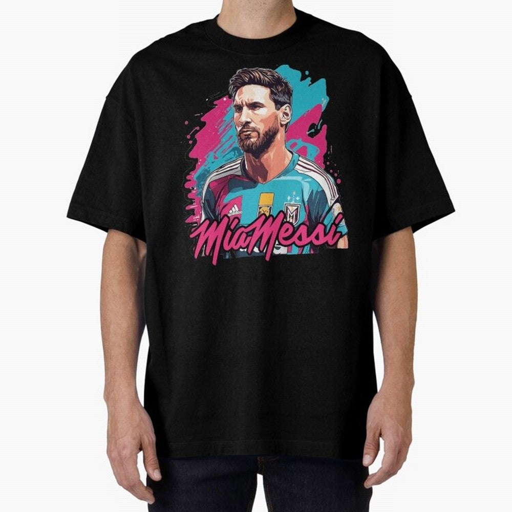 Messi Pop Art Portrait Oversized T-Shirt Discover FIFA World Cup 2026 Centered on Neymar, Brazil Energy, Match Day Excitement, Supporter Culture, Golden Goals and Global Football Passion; Perfect for Supporters Who Want Bold Football Energy, Global