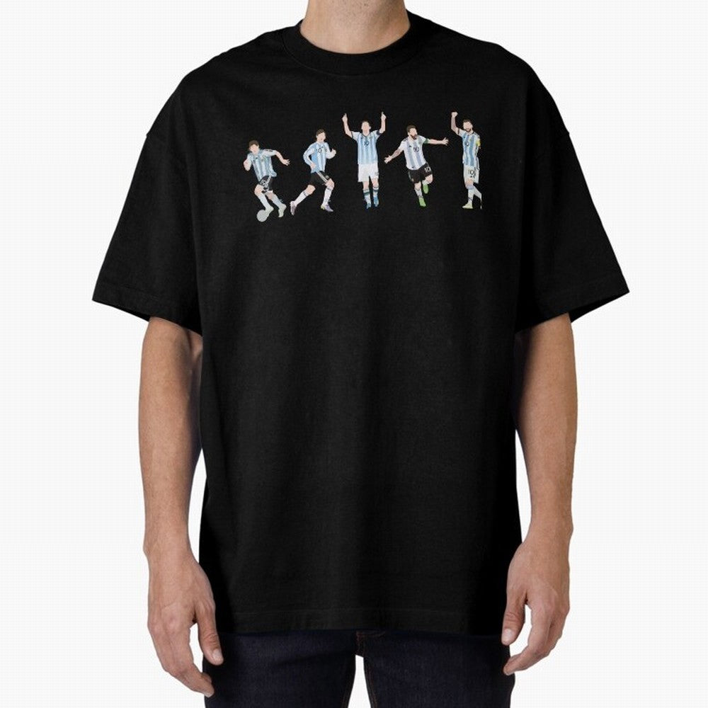Messi in the World Cups since 2006 Oversized T-Shirt Make Every Kick Count in the FIFA World Cup 2026 Group Stage Journey through Messi and Cristiano Ronaldo Highlights, Portugal, Spain and Germany Pride, Football Passion, Legendary Performances,